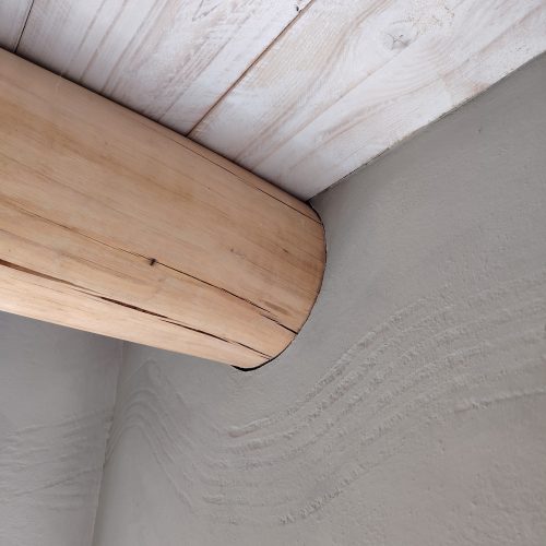 Kombination Lehmputz, Holzöl, Kalkfarbe